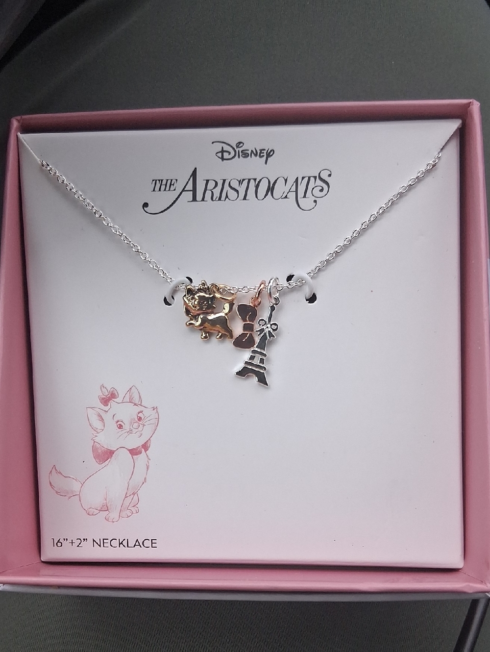 Disney The Aristocats Necklace - Pink and Gold Charms
